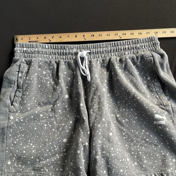 Puma White Noize Mens Activewear Shorts Extra Large XL Gray Drawstring - Picture 7 of 10